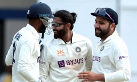 Indian team players Rohit Sharma, Ravindra Jadeja and Axar Patel (File photo)