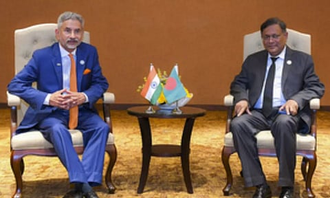 External Affairs Minister S Jaishankar & Bangladesh Foreign Minister Mohammed Hasan Mahmud (PTI)