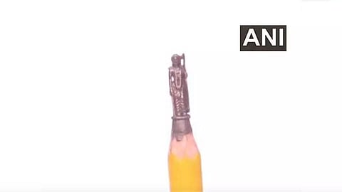 Jaipur sculptor carves out statue of Lord Ram on tip of pencil (Photo/ANI)
