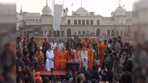 Yoga guru Ramdev addressing press briefing (Photo/ANI)