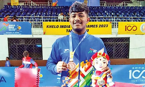 Anuj Gawade with his KIYG bronze medal