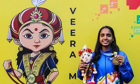 Pooja Arthi is all smiles after her gold medal win