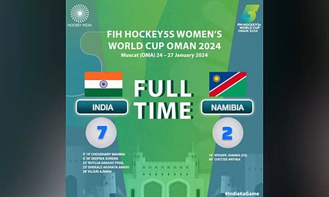 Hockey 5s Women's WC: India beat Namibia 2-0 to enter quarterfinal