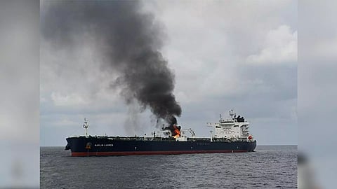 INS Vishakhapatnam responds to distress call from MV Merlin Luanda (Photo/ANI)