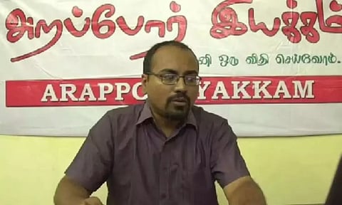 Jayaram Venkatesan, convenor of the Arappor Iyakkam.