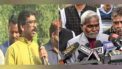 Hemant Soren and Champai Soren. (Photo/ANI)