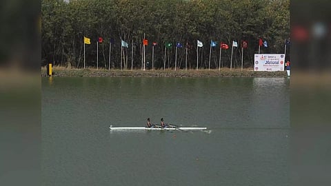 Kulwinder and Karamjit (Services) in double sculls semi final at National Rowing Championship (RFI)