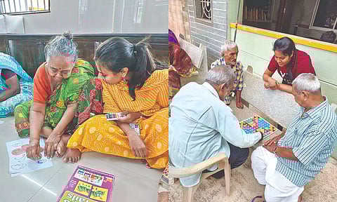 Volunteers engaging senior citizens at various old age homes in Chennai