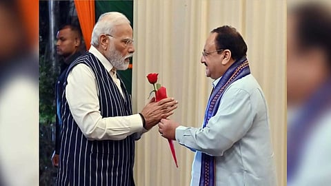 PM Modi with BJP chief JP Nadda (ANI)