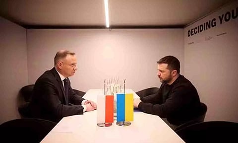 Ukraine's President Volodymyr Zelenskiy and Poland's President Andrzej Duda (Reuters)