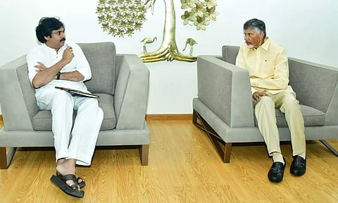 Pawan Kalyan with Chandrababu Naidu (X)