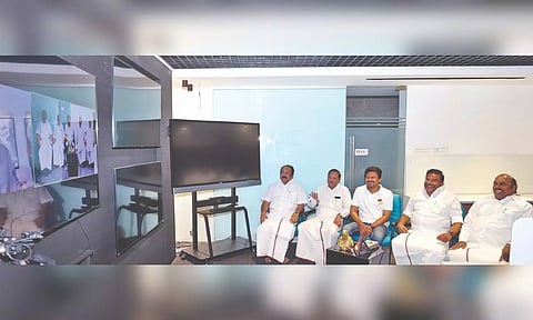 MK Stalin talks with poll coordination committee via video conferencing from Spain