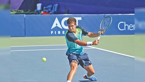 Top seed Eric Vanshelboim in action