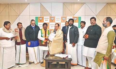 New ‘recruits’ with BJP leaders