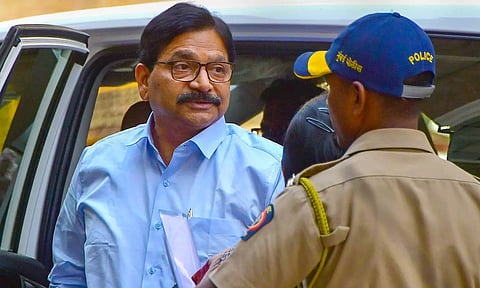 Shiv Sena (UBT) leader Ravindra Waikar arrives at the ED office for questioning in connection with the Jogeshwari land scam case in Mumbai. (PTI)