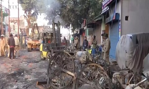 Violence erupted in Haldwani's Banbhoolpura area on Thursday during an anti-encroachment drive (ANI)