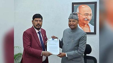 Former President Ram Nath Kovind and Minister Ramdas Athawale (ANI)