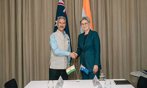 EAM S Jaishankar meets his Australian counterpart Penny Wong in Perth (ANI)