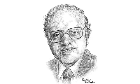 MS Swaminathan (Illustration by Varghese Kallada)