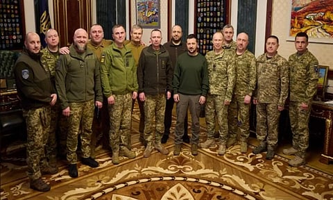 President Zelensky with Ukraine military (ANI)