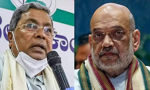 Siddaramaiah; Amit Shah (PTI)