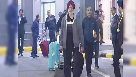 Indian navy veterans arrives in India from Qatar (Photo/ANI)