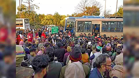 Earlier visual from the farmer's protest. (Photo/ANI)
