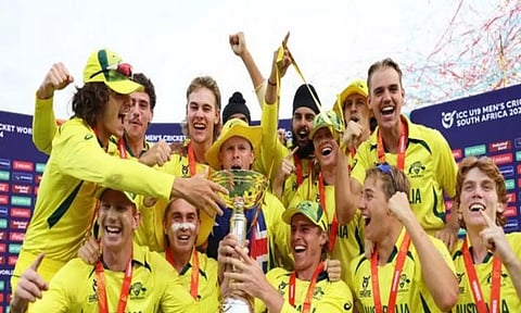 Australian team celebrating with the title (ANI)