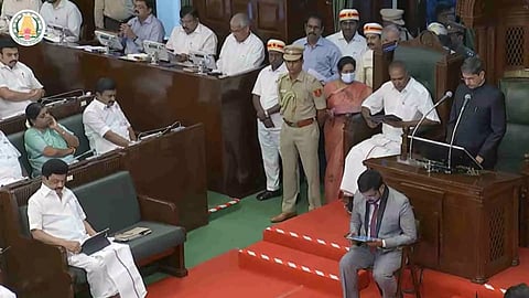 Tamil Nadu Governor RN Ravi addressing the state Assembly's session (Photo/X)