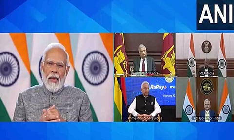 Narendra Modi, Ranil Wickremesinghe, Pravind Jugnauth (ANI)