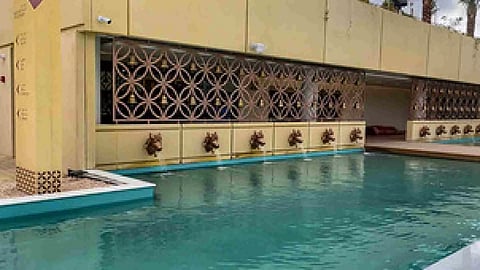 Holy water from Ganga and Yamuna, sandstone from Rajasthan for first Hindu stone temple