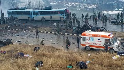Visuals from Pulwama attack (IANS)