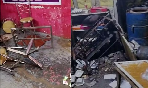 Ransacked biriyani restaurant 