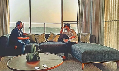 Arjun Das in discussion with Ahammed Khabeer