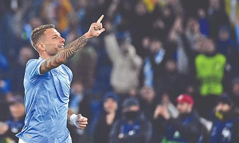 Ciro Immobile celebrates after scoring from the spot