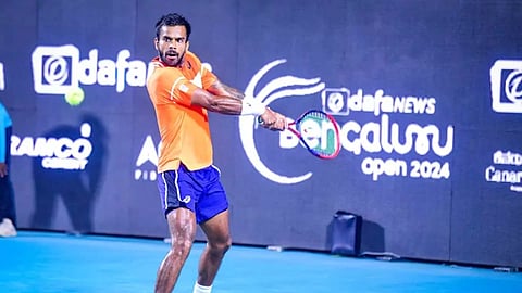 Sumit Nagal in action 