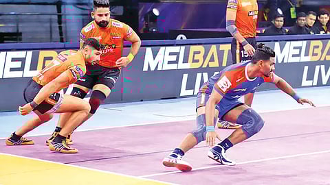 Action during Haryana Steelers and U Mumba on Saturday