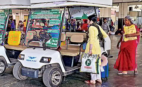 Passengers seeking service at central railway station