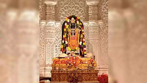 Shri Ram Lalla seated at the Shri Ram Janambhoomi Mandir (Photo/ANI)