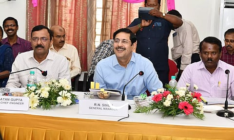 Southern Railway General Manager R N Singh conducted a meeting with Members of Parliament representing constituencies under the Chennai Division on Monday.