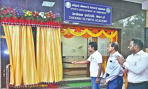 Udhayanidhi Stalin inagurating the Chennai Olympic Academy