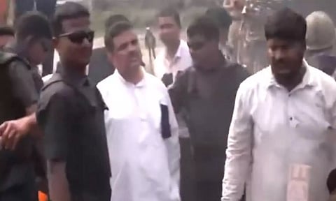 BJP leader Suvendu Adhikari leaves for Sandeshkhali (ANI)