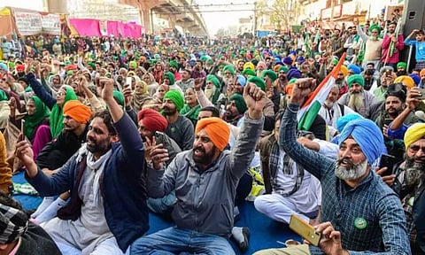 Farmers protest (PTI)