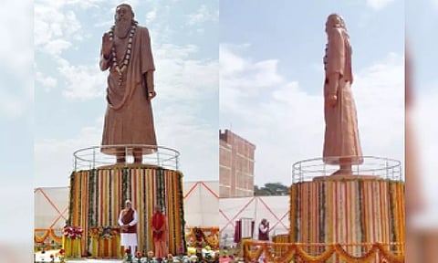 PM Modi Unveiled the statue of Saint Ravidas (IANS)