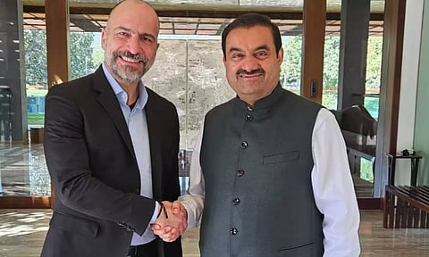Uber CEO Dara Khosrowshahi with Gautam Adani 