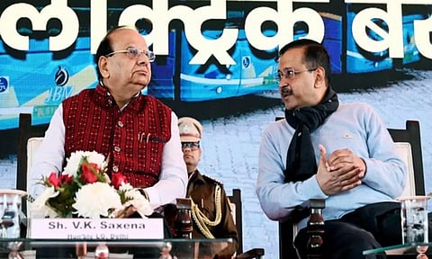 Delhi LG VK Saxena and CM Arvind Kejriwal (ANI)