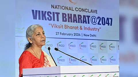 Finance Minister Nirmala Sitharaman at FICCI conclave (Photo/X @ficci_india)