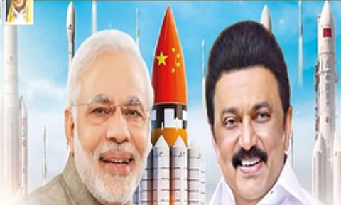 DMK posters 'glorifying' China over ISRO stir row, BJP digs out its 'past misdeeds'