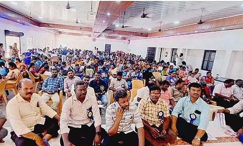 Secondary grade teachers on strike