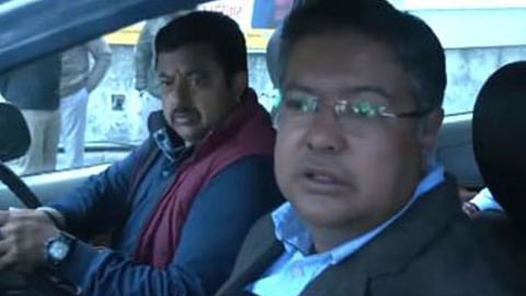 Congress MLA Ashish Butail who arrives at Himachal CM Sukhu residence for breakfast (ANI)